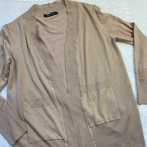 Merokeety Neutral Open Front Cardigan Sweater Women's Large Long Sleeve Viscose - Picture 9 of 9